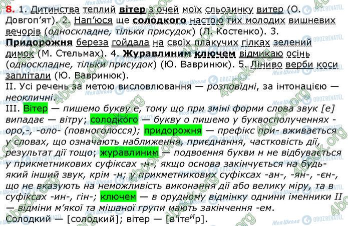 ГДЗ Українська мова 6 клас сторінка 8